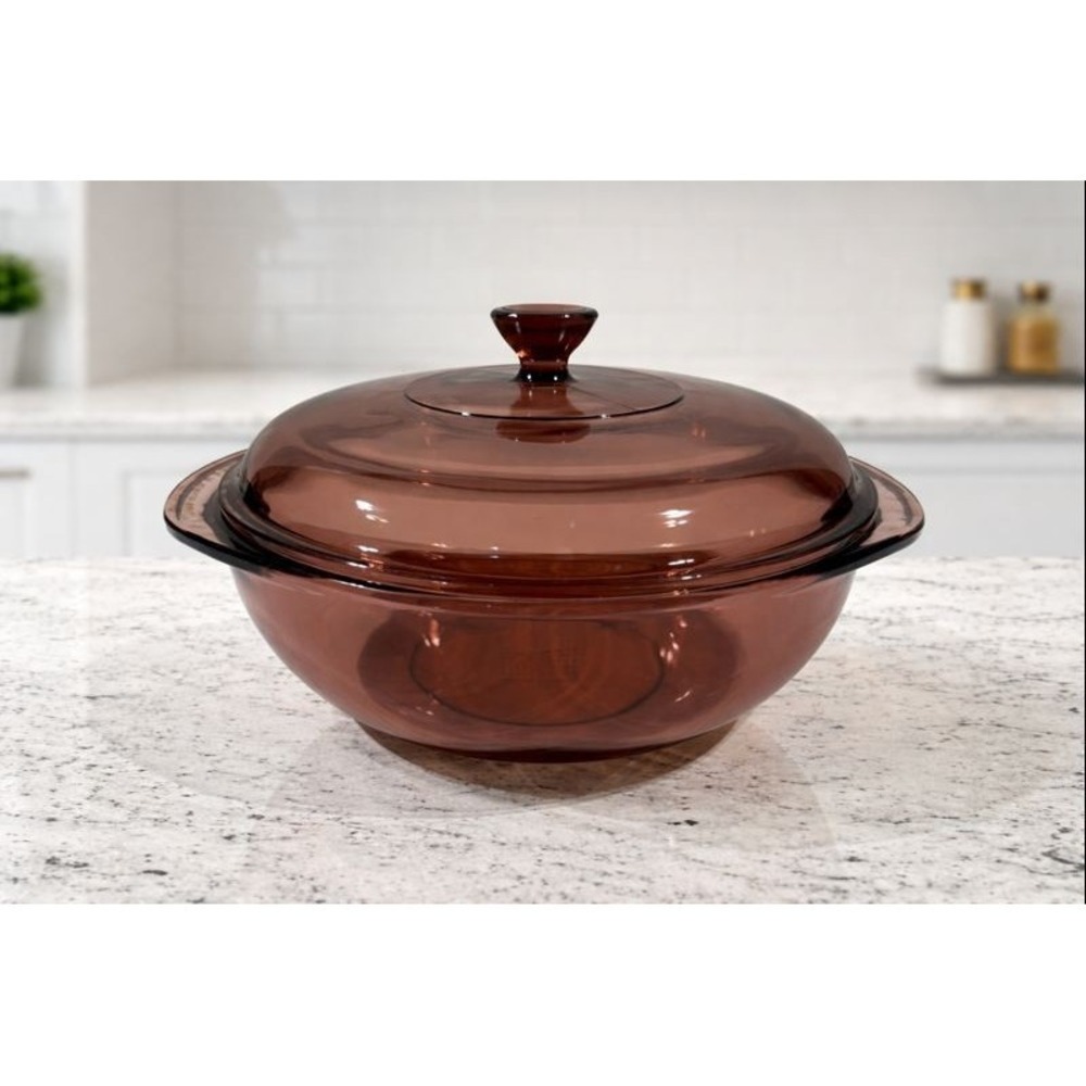 PYREX #024 Cranberry - Vintage 2 qt Casserole Dish - Pyrex Lid 624C